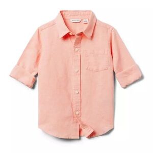 Boys Janie and Jack linen cotton blend roll cuff shirt 18-24m